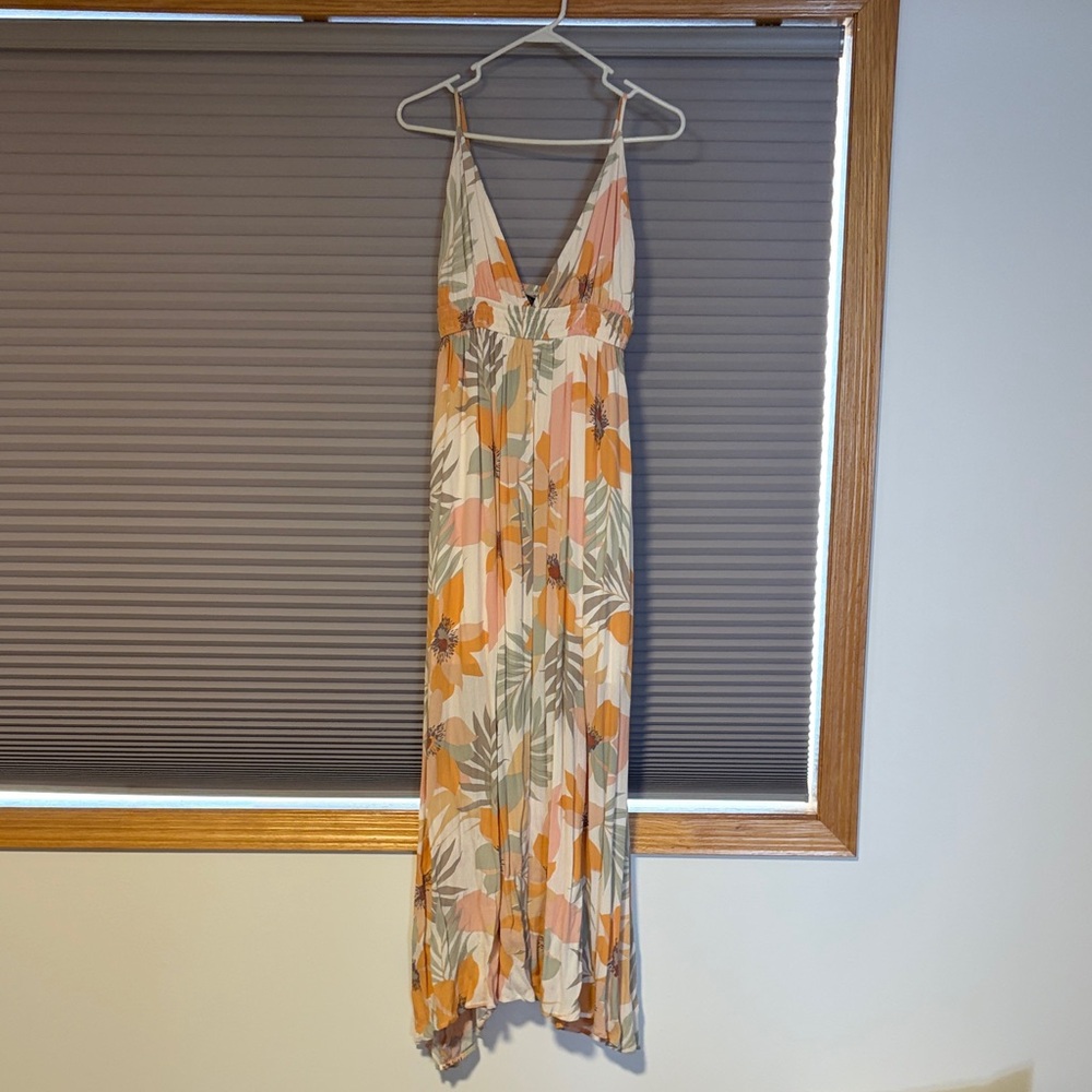 Floral Maxi Dress with Plunging Neckline by Maverick